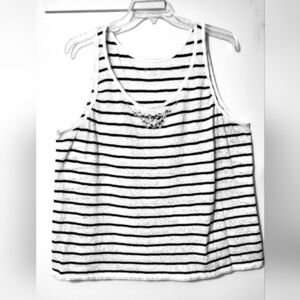 Lane Bryant Plus Size 24 Women's Embellished Summer Tank Top Romantic Lace